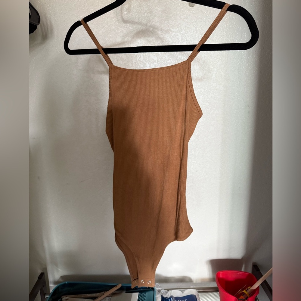 Tan Ribbed Bodysuit